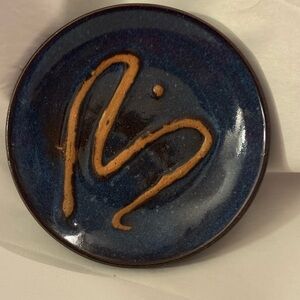 Artistic Pottery Bowl Handmade Blue and Brown